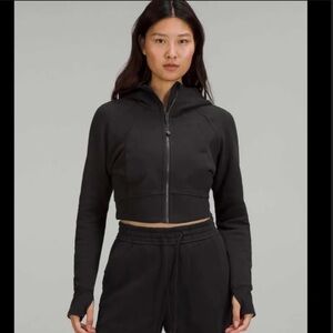 NWOT Lululemon Scuba Full-Zip Cropped Hoodie Black